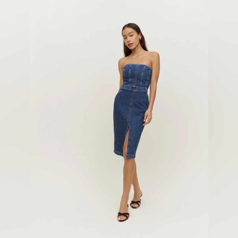 Milly Strapless Denim Dress